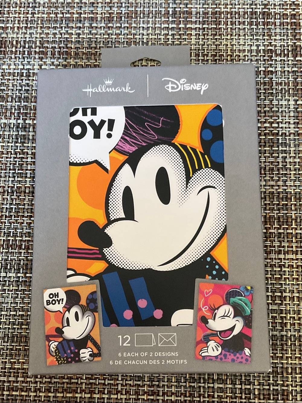 Hallmark Disney Mickey Mouse Blank card with envelopes NWT